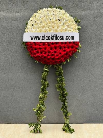 Kırmızı Beyaz Cenaze Çelenk