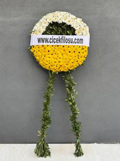 Turuncu Beyaz Cenaze Çelengi