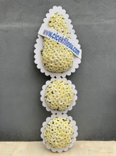 3 Göbekli Beyaz Çelenk