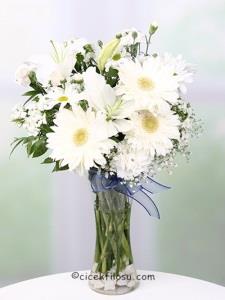 Vazoda Beyaz Kır Çiçekleri